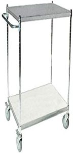 18" Deep x 30" Wide x 39" High Solid Galvanized 3 Basket Shelves Push Cart