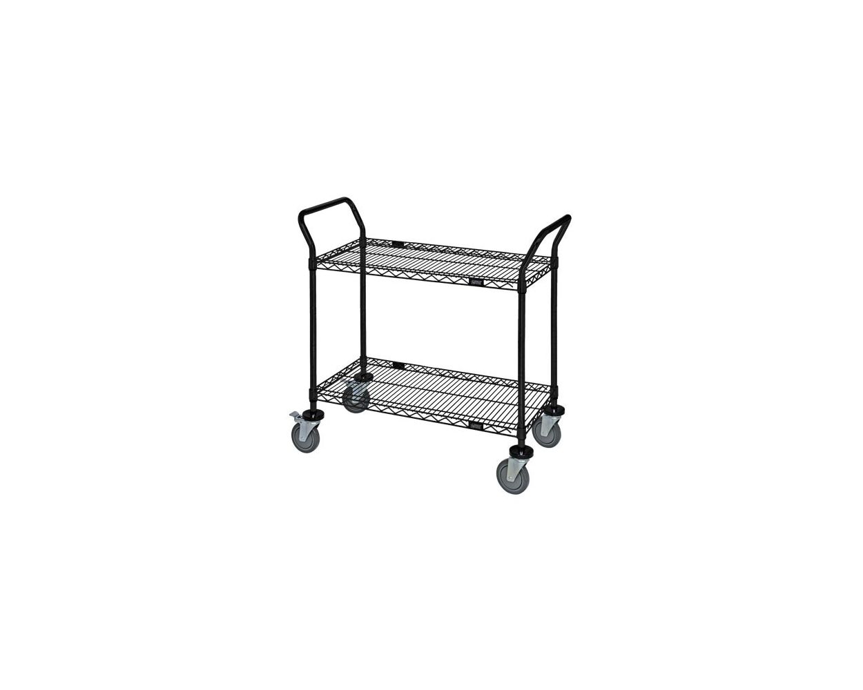 18" Deep x 42" Wide x 39" High Black 2 Wire Shelves Utility Cart