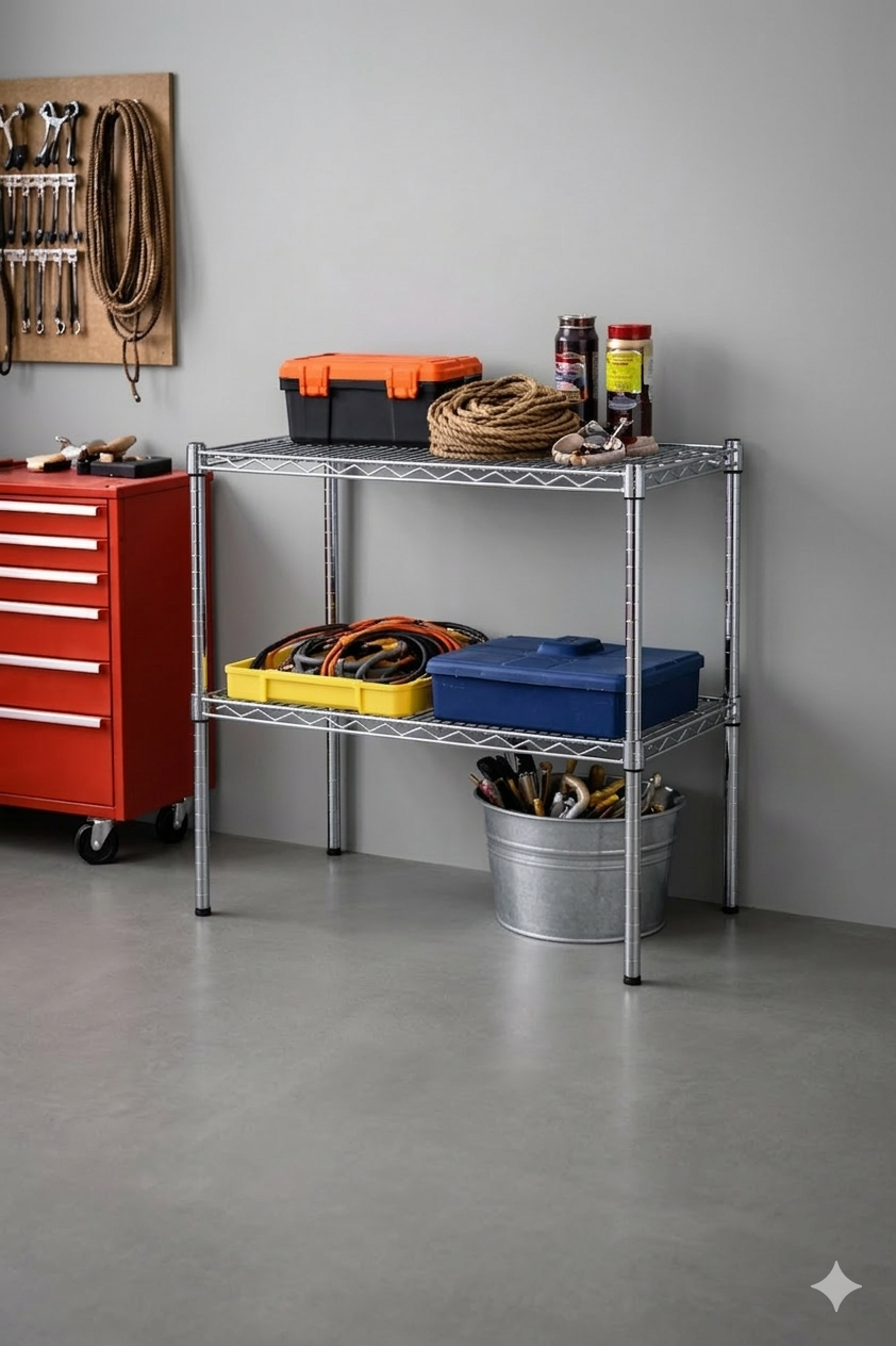 14" Deep x 36" Wide 2 Tier Chrome Wire Starter Unit