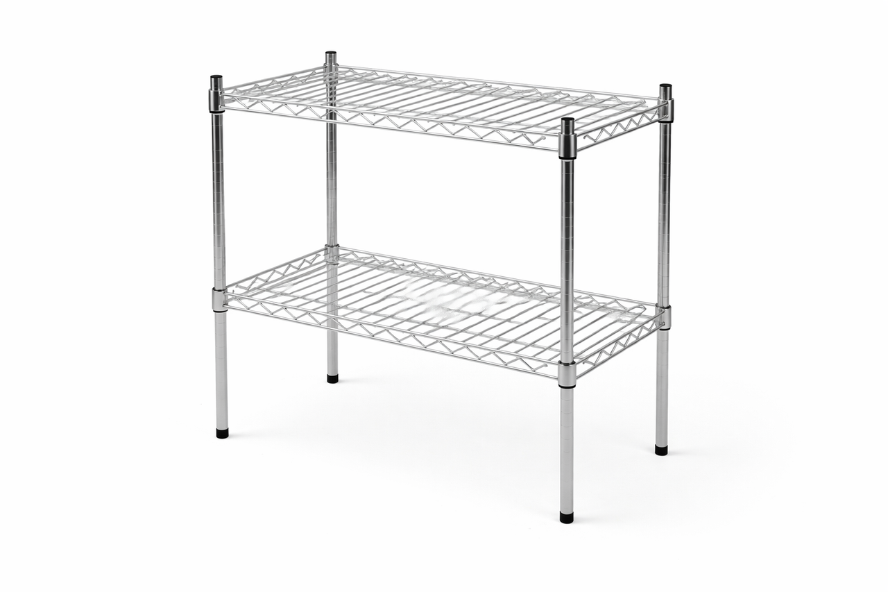 14" Deep x 36" Wide 2 Tier Chrome Wire Starter Unit