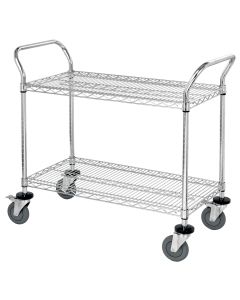 21" Deep x 30" Wide x 39" High Stainless Wire 2 Wire Shelves Utility Cart