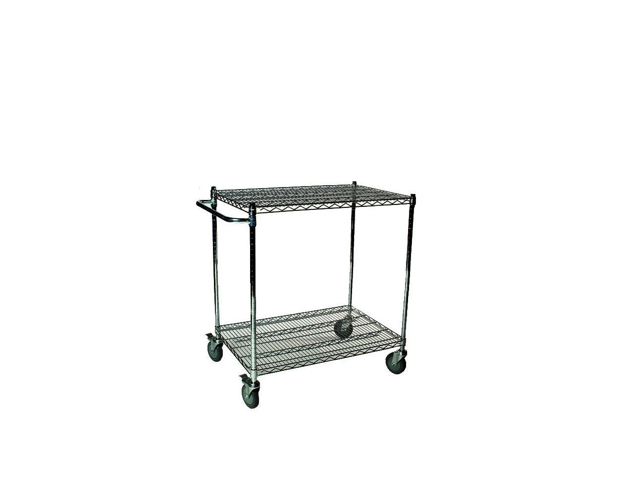 21" Deep x 24" Wide x 39" High Black 2 Wire Shelves Push Cart