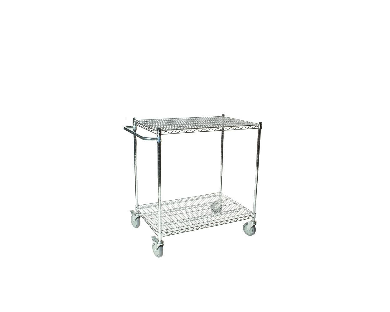 18" Deep x 36" Wide x 39" High Stainless Wire 2 Wire Shelves Push Cart