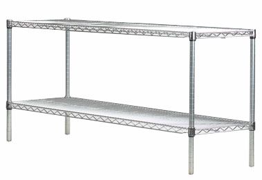 2-tier stainless steel wire shelving unit 24W x 12D inches