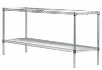 2-tier stainless steel wire shelving unit 72W x 14D inches