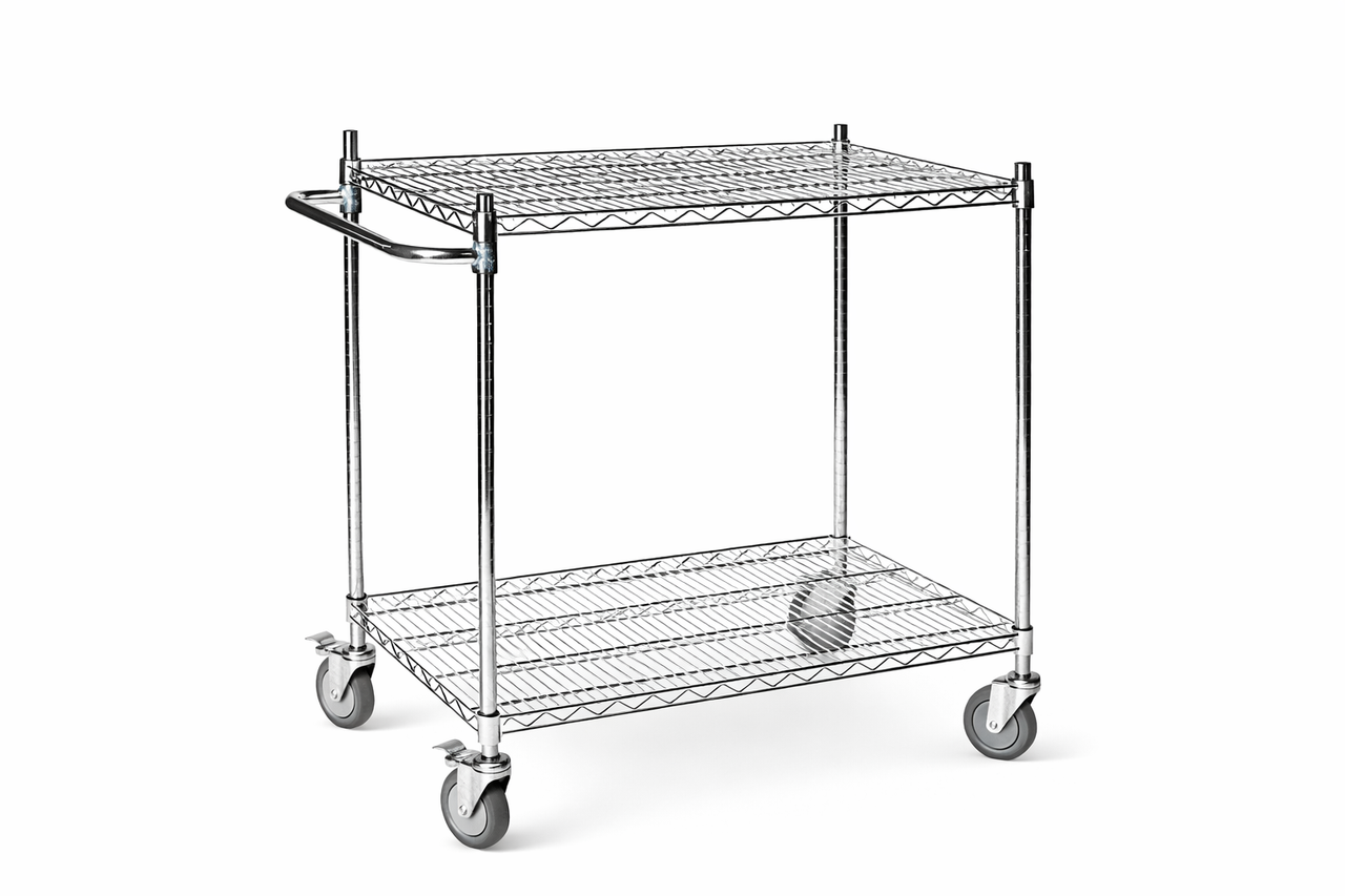 Chrome wire push cart