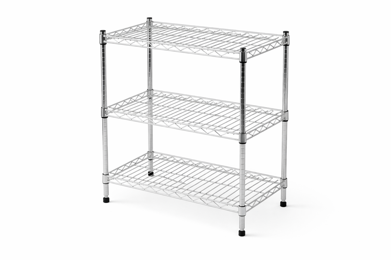 18" Deep x 36" Wide 3 Tier Chrome Wire Starter Unit