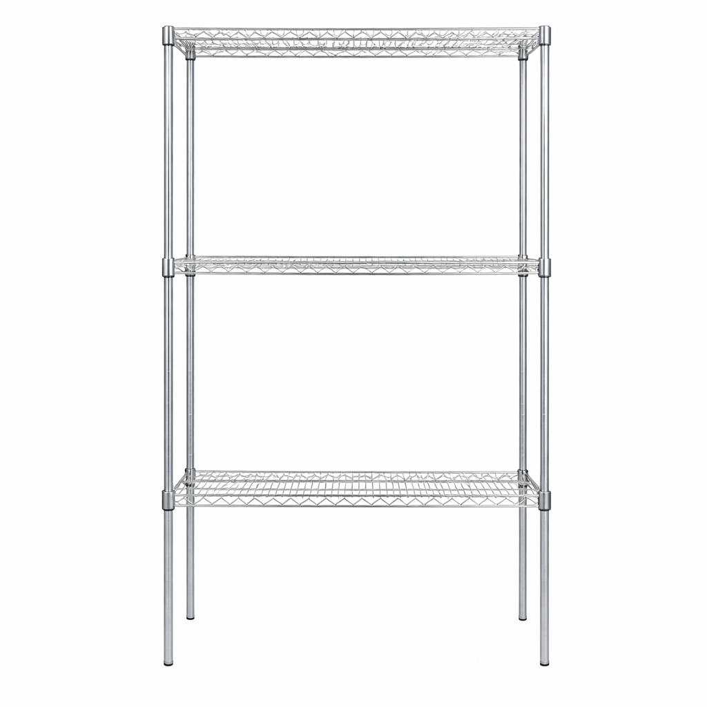 24" Deep x 60" Wide 3 Tier Chrome Wire Starter Unit