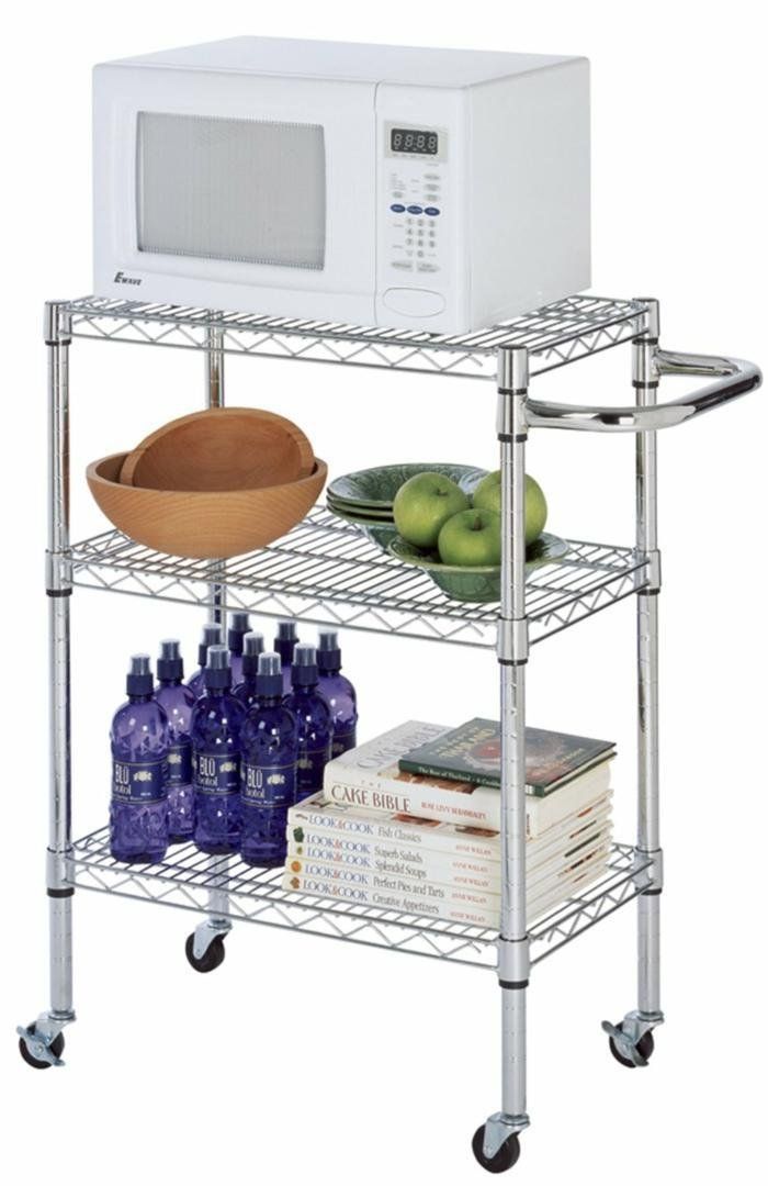 Chrome 3-Tier Kitchen Cart
