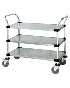 18" Deep x 42" Wide x 39" High Solid Stainless Steel 3 Solid Shelves Utility Cart