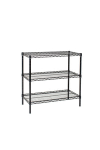 3-tier black wire shelving unit 72W x 30D x 80H inches - view 4