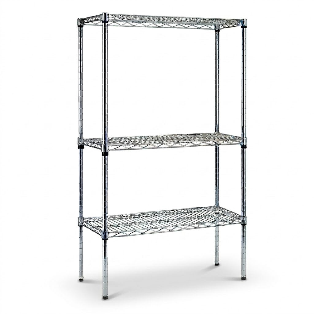 3-tier chrome push cart hero