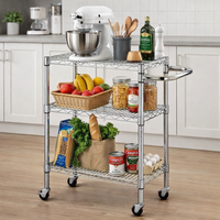 Chrome 3-Tier Kitchen Cart