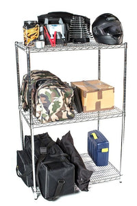 3-tier black wire shelving unit 72W x 30D x 80H inches - view 6