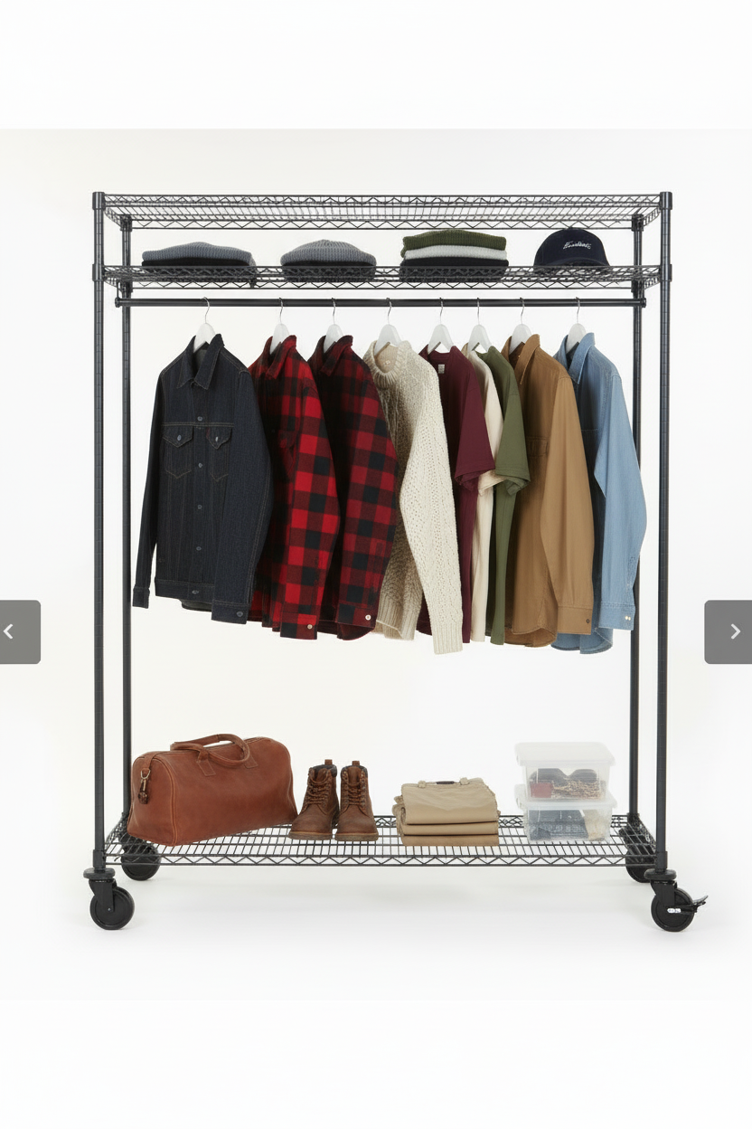2-tier dark charcoal gray garment rack - correct version