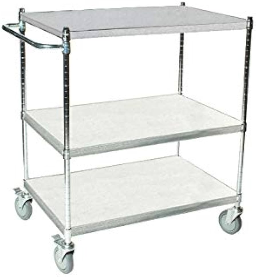 14" Deep x 72" Wide x 39" High 3 Tier Solid Galvanized Push Cart