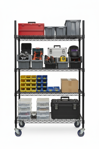 4-Tier Shelving Truck with Reference Style Casters