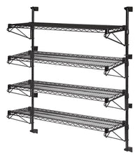 black wall mount wire shelving kit