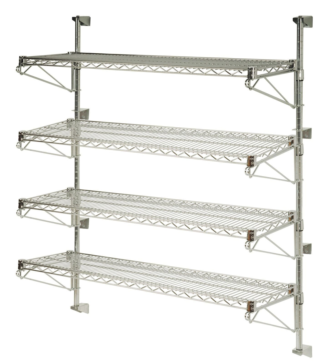 chrome wall mount wire shelving kit
