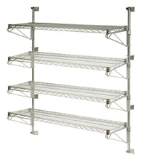 chrome wall mount wire shelving kit