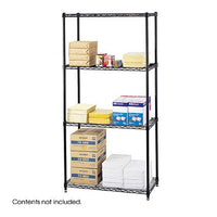 4-tier black wire shelving unit 36W x 12D x 86H inches - view 2