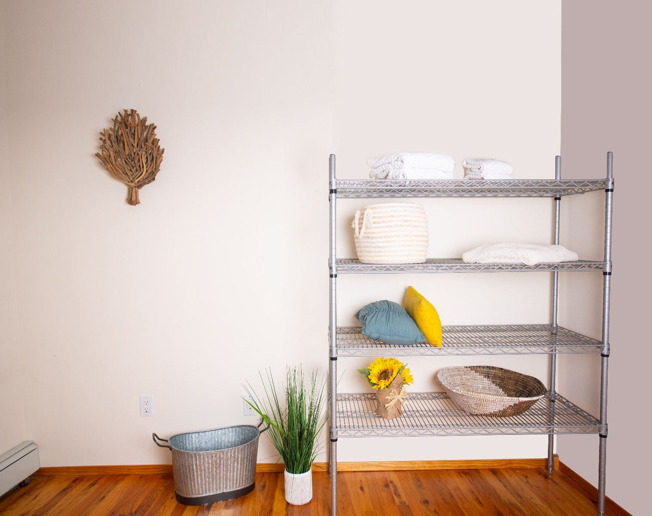 4-tier gray wire shelving unit 60W x 30D inches - view 2