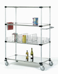 4-tier solid stainless steel mobile truck