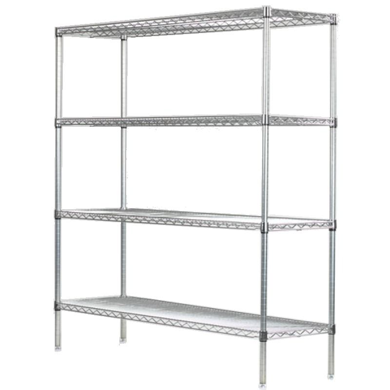 4-tier stainless steel wire shelving unit 60W x 30D inches