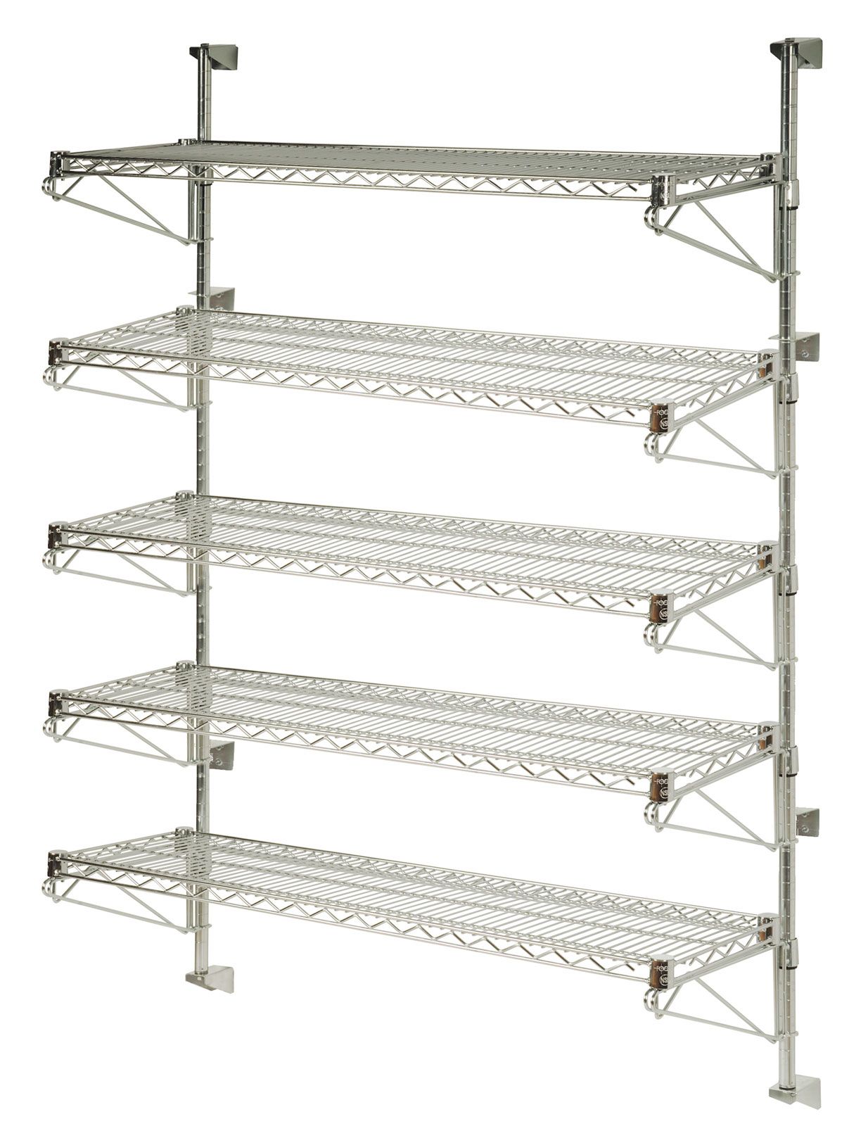 gray wall mount wire shelving kit
