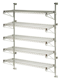 gray wall mount wire shelving kit