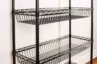 5-tier black mobile wire shelf truck 24W x 24D inches - view 2