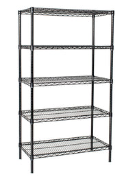 5-tier black wire shelving unit 24W x 12D inches