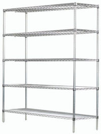 5-tier stainless steel wire shelving unit 42W x 12D inches