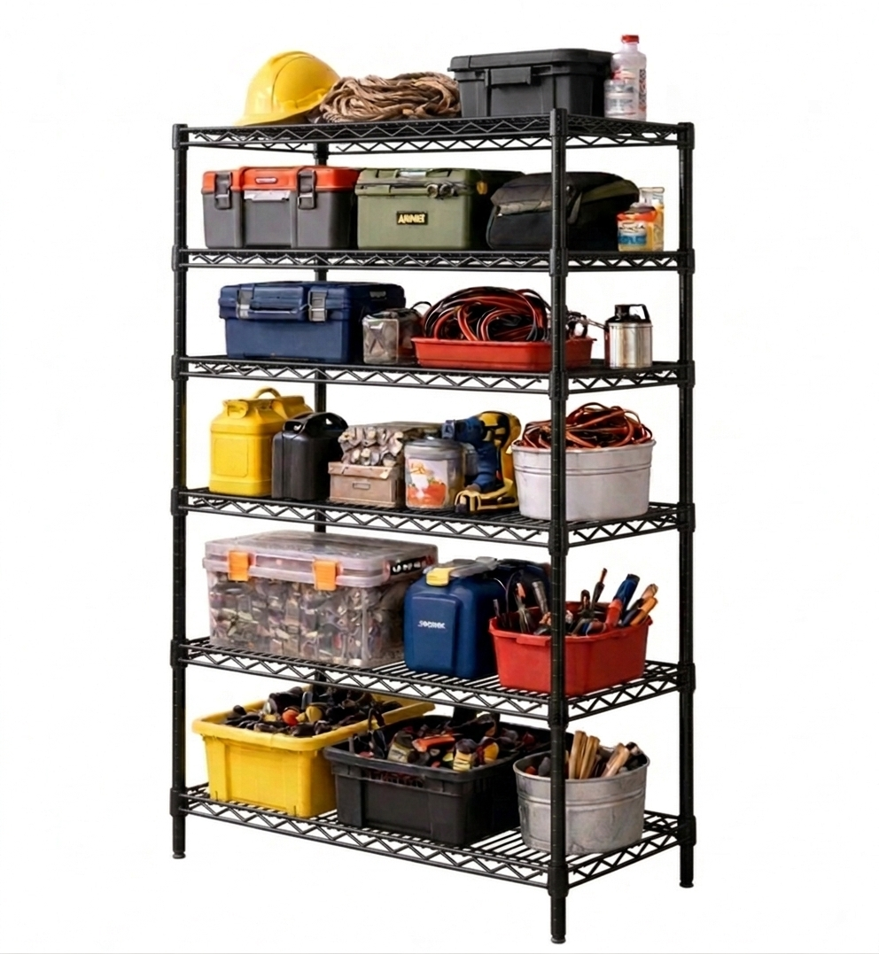 36" Deep x 72" Wide 6 Tier Black Wire Starter Unit