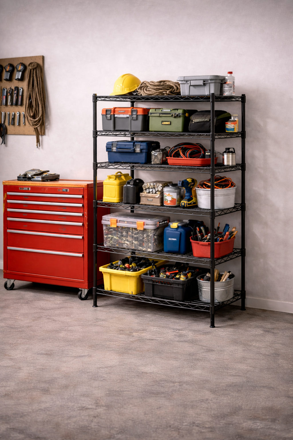 36" Deep x 72" Wide 6 Tier Black Wire Starter Unit