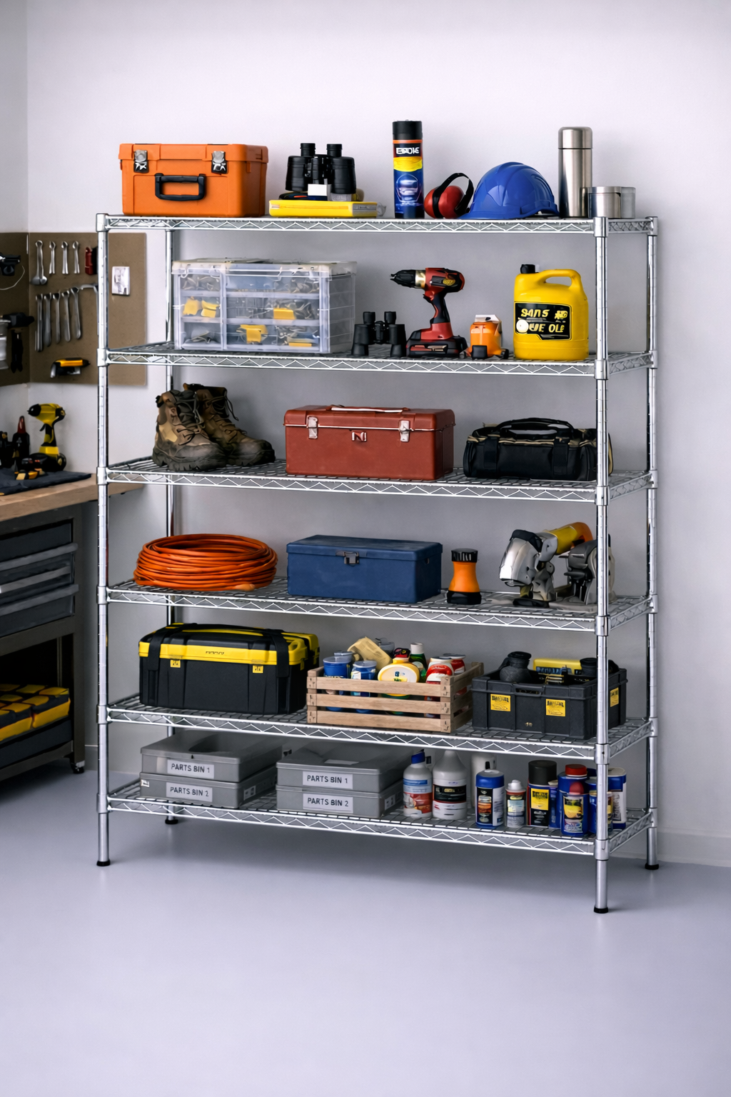 14" Deep x 30" Wide 6 Tier Chrome Wire Starter Unit