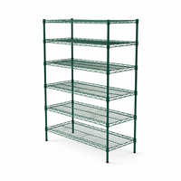Darker freezer green 6-tier wire shelving unit