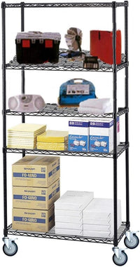 3-tier black mobile wire shelf truck 30W x 18D inches - view 6