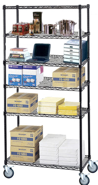 6-tier black mobile wire shelf truck 30W x 12D inches - view 6