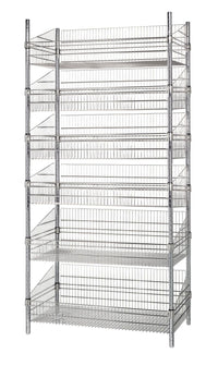 6-tier deep basket wire shelving 24W x 18D inches