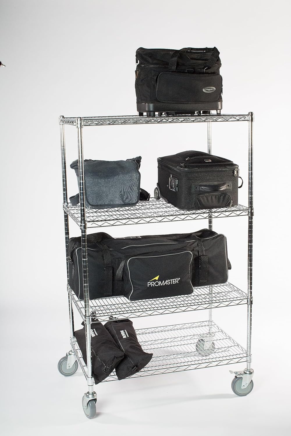 4-tier chrome mobile wire shelf truck 24W x 21D inches - view 6