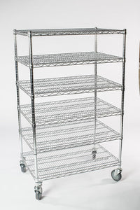 6-tier chrome mobile wire shelf truck 42W x 12D inches - view 6