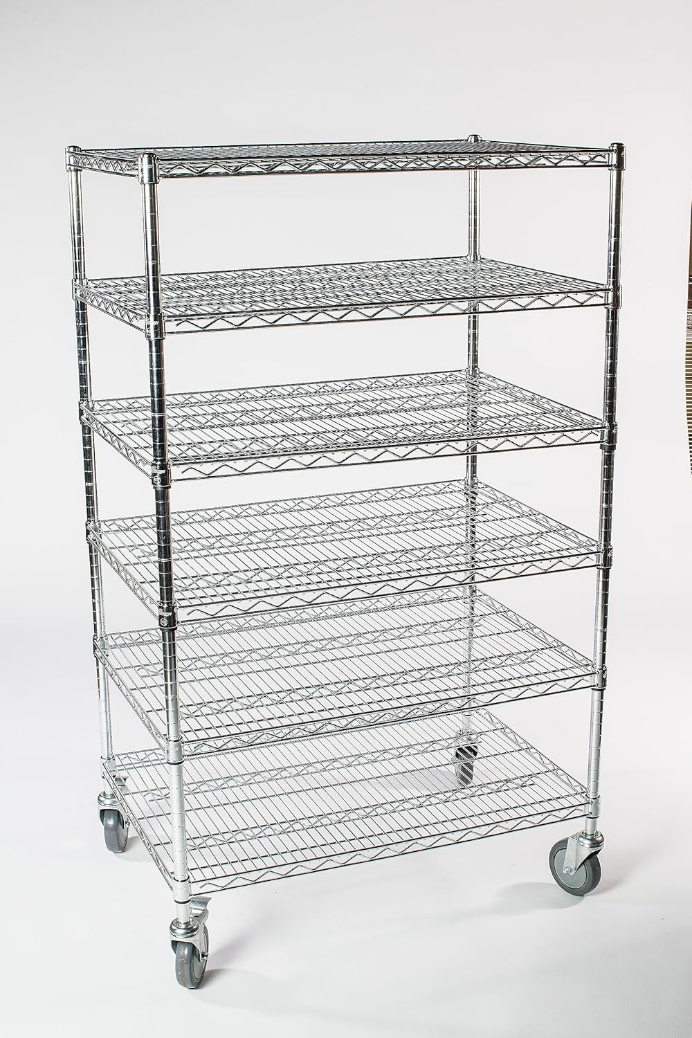 6-tier chrome mobile wire shelf truck 36W x 14D inches - view 6