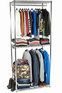 Chrome Double Decker Garment Rack - Retry