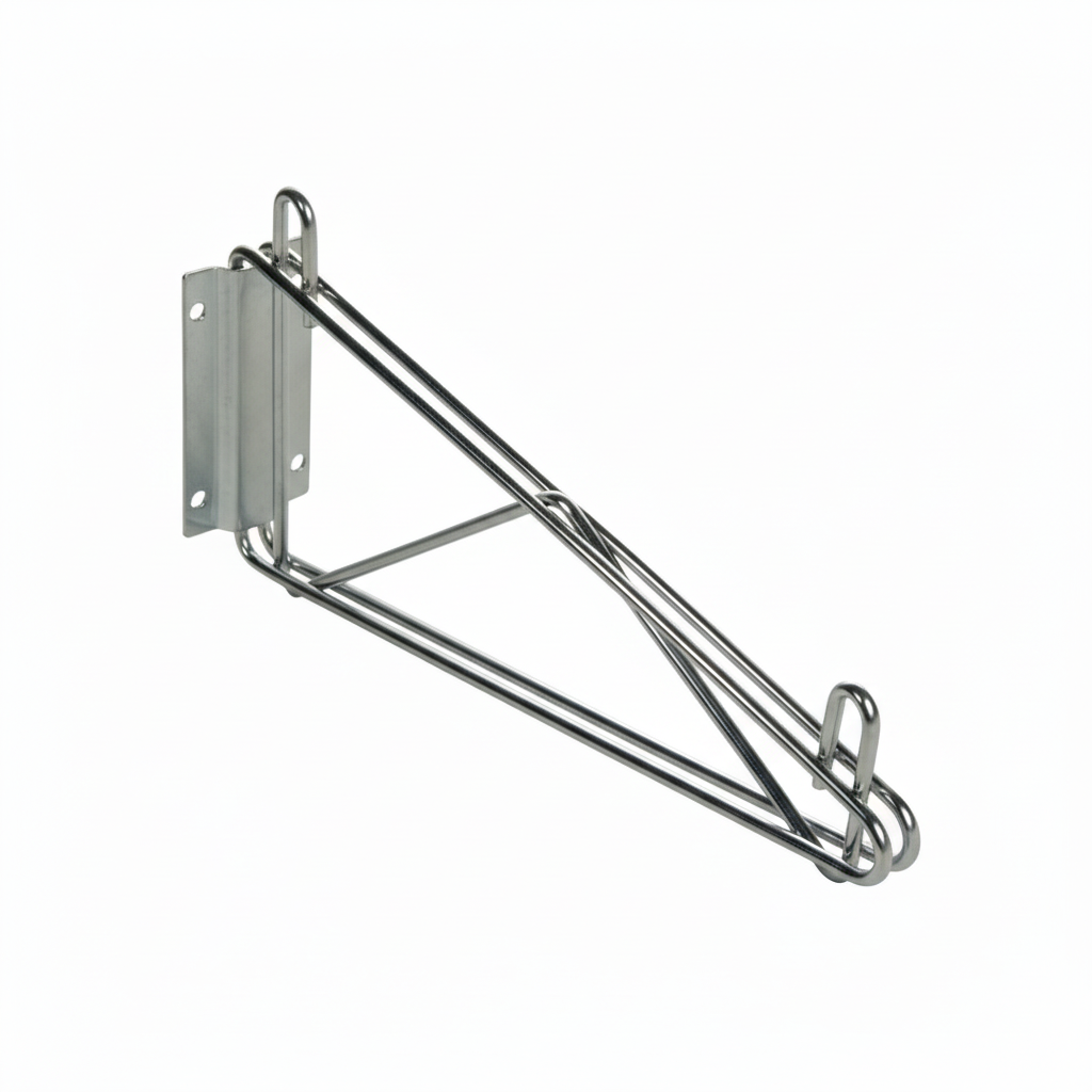 Chrome wall mount bracket pointing left