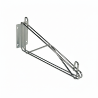 Chrome wall mount bracket pointing left