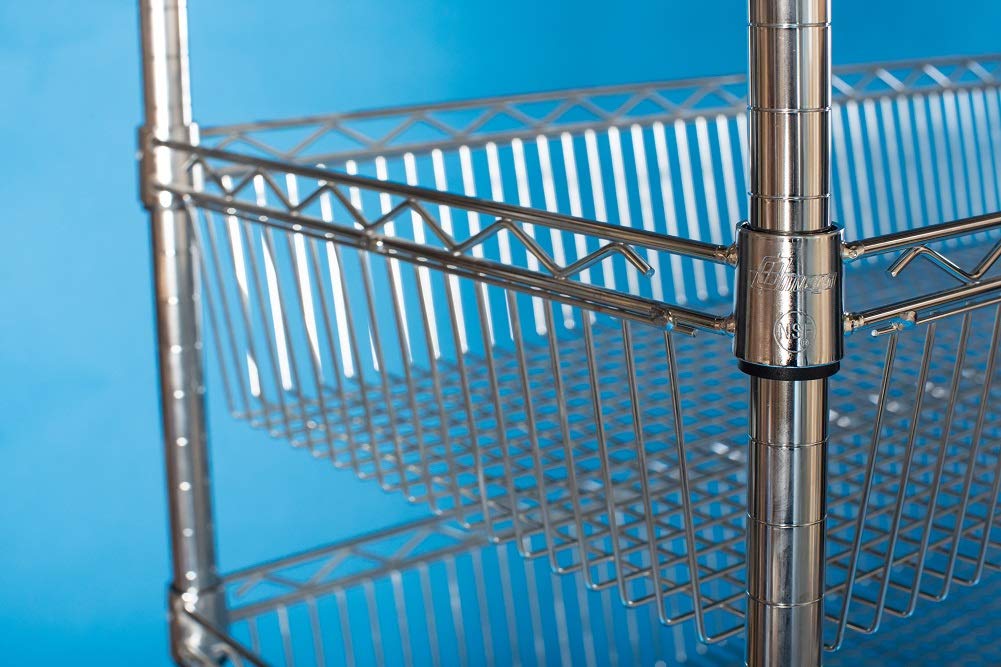 14" Deep x 48" Wide 5 Tier Chrome Stationary Basket Unit