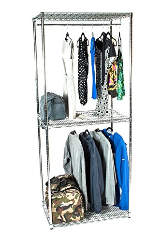 Chrome Double Decker Garment Rack 18x48