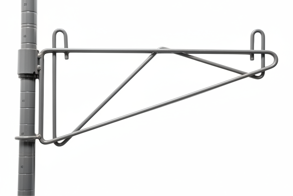 Gray adjustable single bracket with post