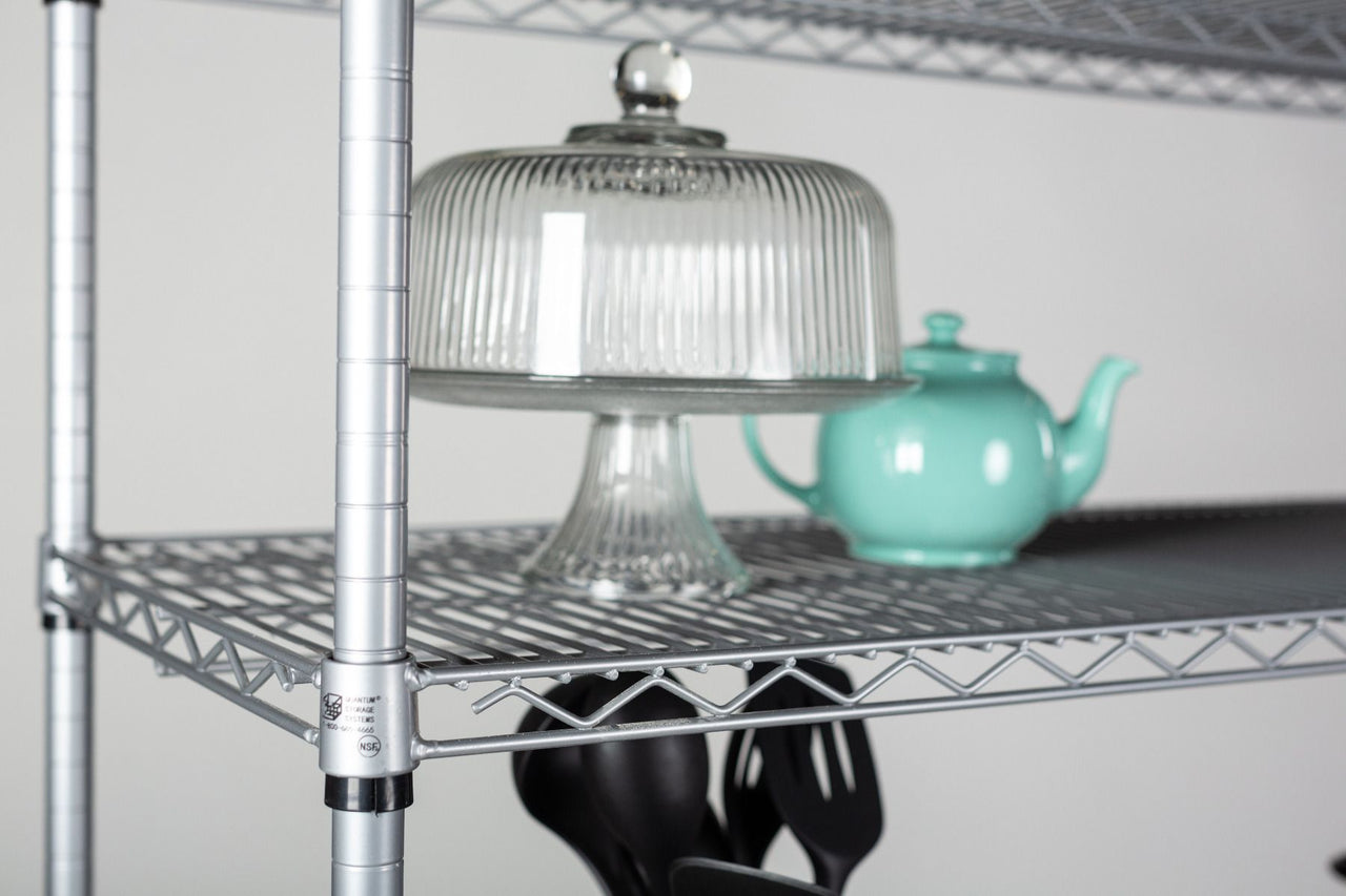 6-tier gray mobile wire shelf truck 36W x 14D inches - view 5